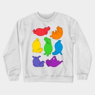 Hippo Workout - bright rainbow Crewneck Sweatshirt